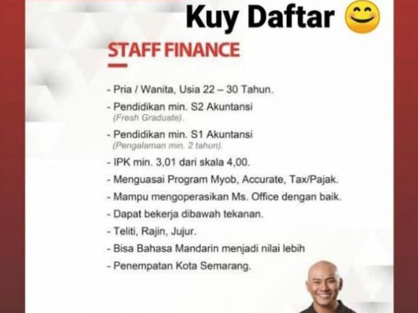Karir Akuntansi staff finance