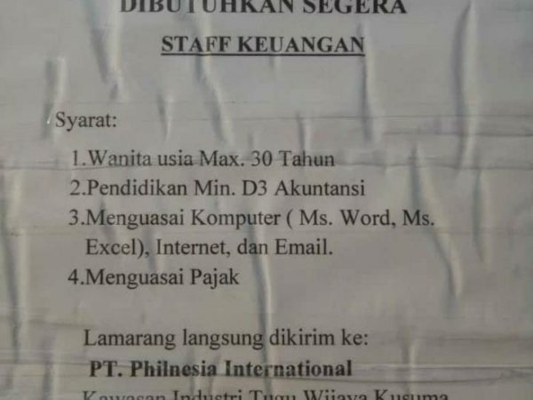 Karir Akuntansi - Staff Keuangan PT Philnesia