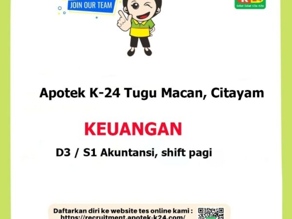 Karir Akuntansi - Keuangan - Apotek K-24 Tugu Macan Citayam