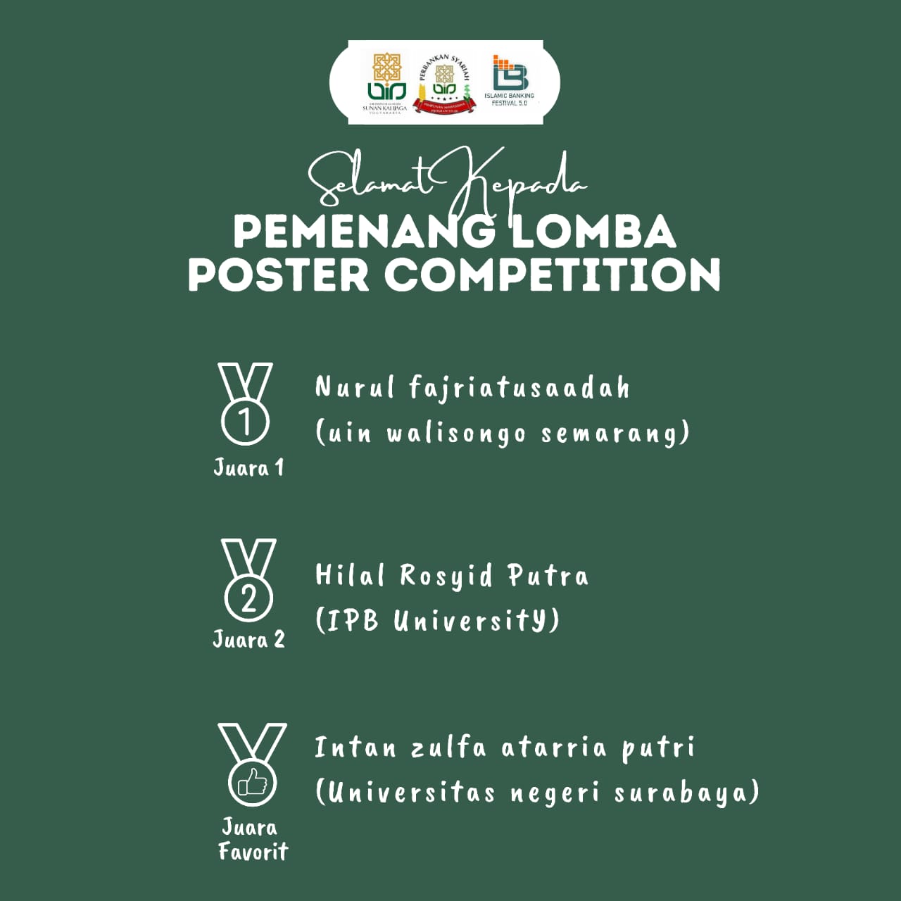 Mahasiswa Jurusan S1 Akuntansi  Syariah FEBI UIN Walisongo Semarang Sabet Juara 1  Nasional Lomba Poster Competition