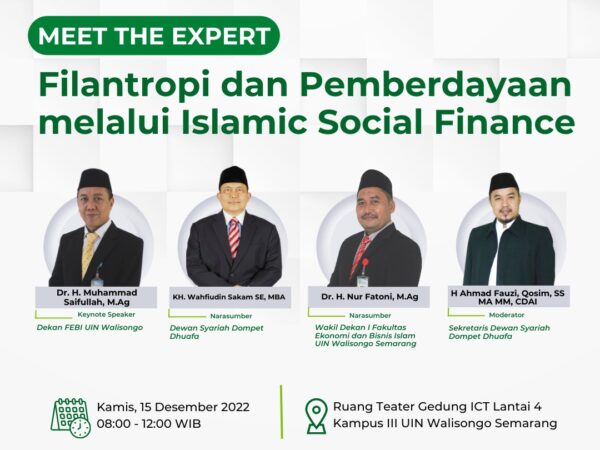 Bersinergi dengan Dompet Dhuafa, FEBI UIN Walisongo Semarang Selenggarakan Seminar Filantropi dan Pemberdayaan Melalui Islamic Social Finance