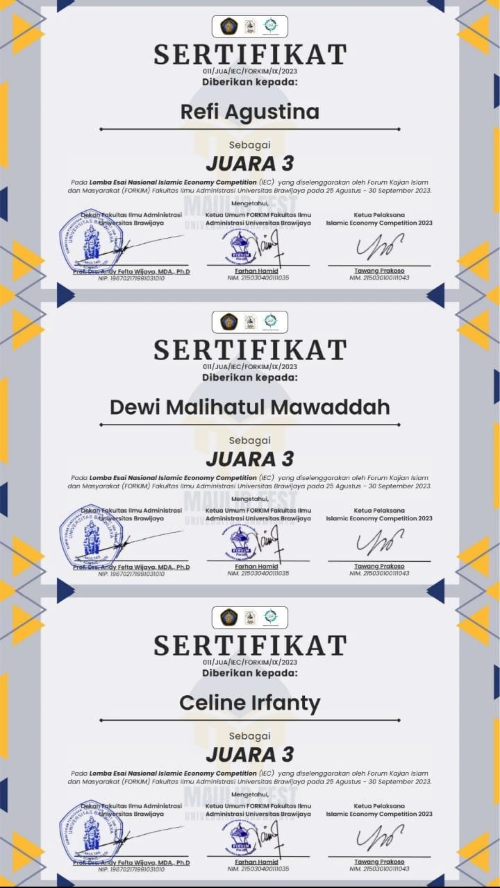 FEBI Sukses Meraih Juara 3 Lomba Essai Nasional FEBI Sukses Meraih Juara 3 Lomba Essai Nasional