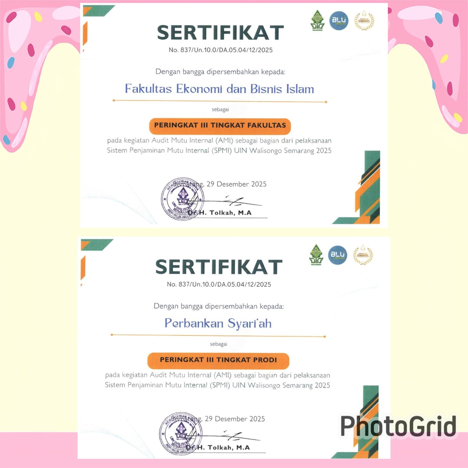 FEBI UIN Walisongo dan Prodi Perbankan Syariah  Raih Peringkat 3 dalam Audit Mutu Internal 2025 Lembaga Penjaminan Mutu